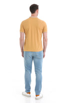 Regular Fit 100% Cotton Mustard Polo T-Shirt - SAYKI