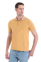 Regular Fit 100% Cotton Mustard Polo T-Shirt - SAYKI