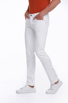 Regular Fit 5 Pocket High Waist Cotton White Denim - MIB