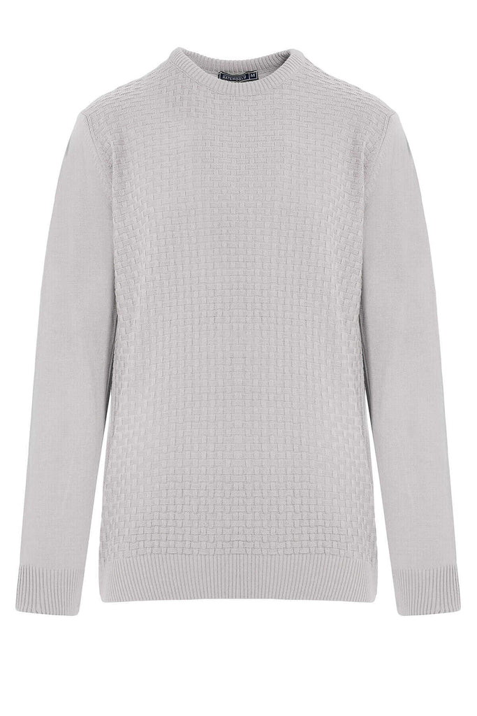 Regular Fit Acrylic Light Gray Crewneck Sweatshirt - MIB