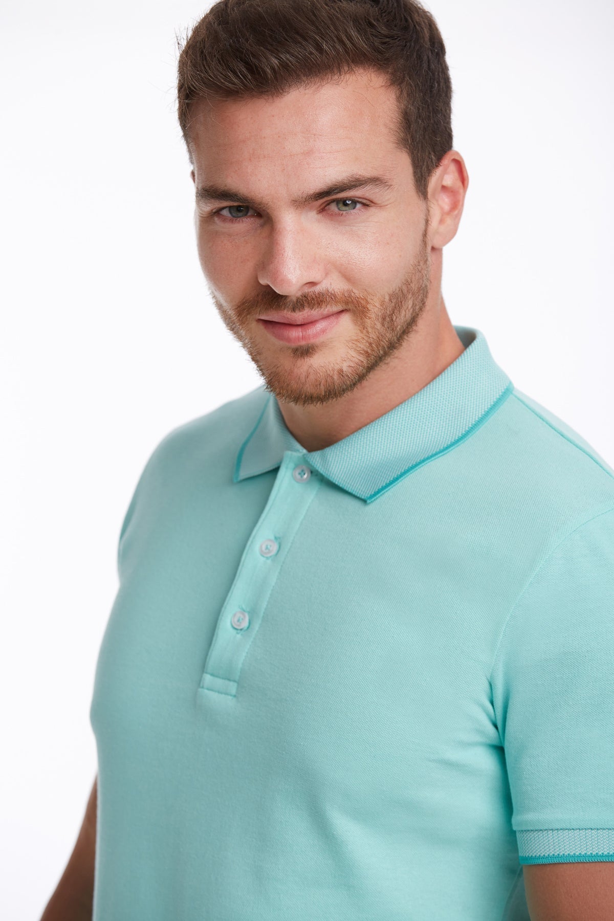 Regular Fit Basic 100% Cotton Mint Polo T-Shirt - MIB