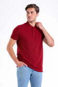 Regular Fit Basic Cotton Burgundy Polo T-Shirt