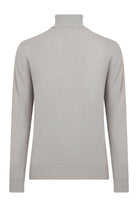 Regular Fit Basic Plain Light Gray Turtleneck Sweater