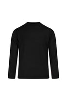 Regular fit black anti-pilling wool blend mock neck sweater with long sleeves and ribbed cuffs and hem