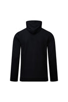 Regular fit black cotton blend full-zip hoodie with long sleeves ribbed hem and hood for casual wear