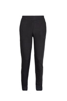 Regular fit black cotton blend jogger sweatpants with sleek form-fitting design and elastic waistband
