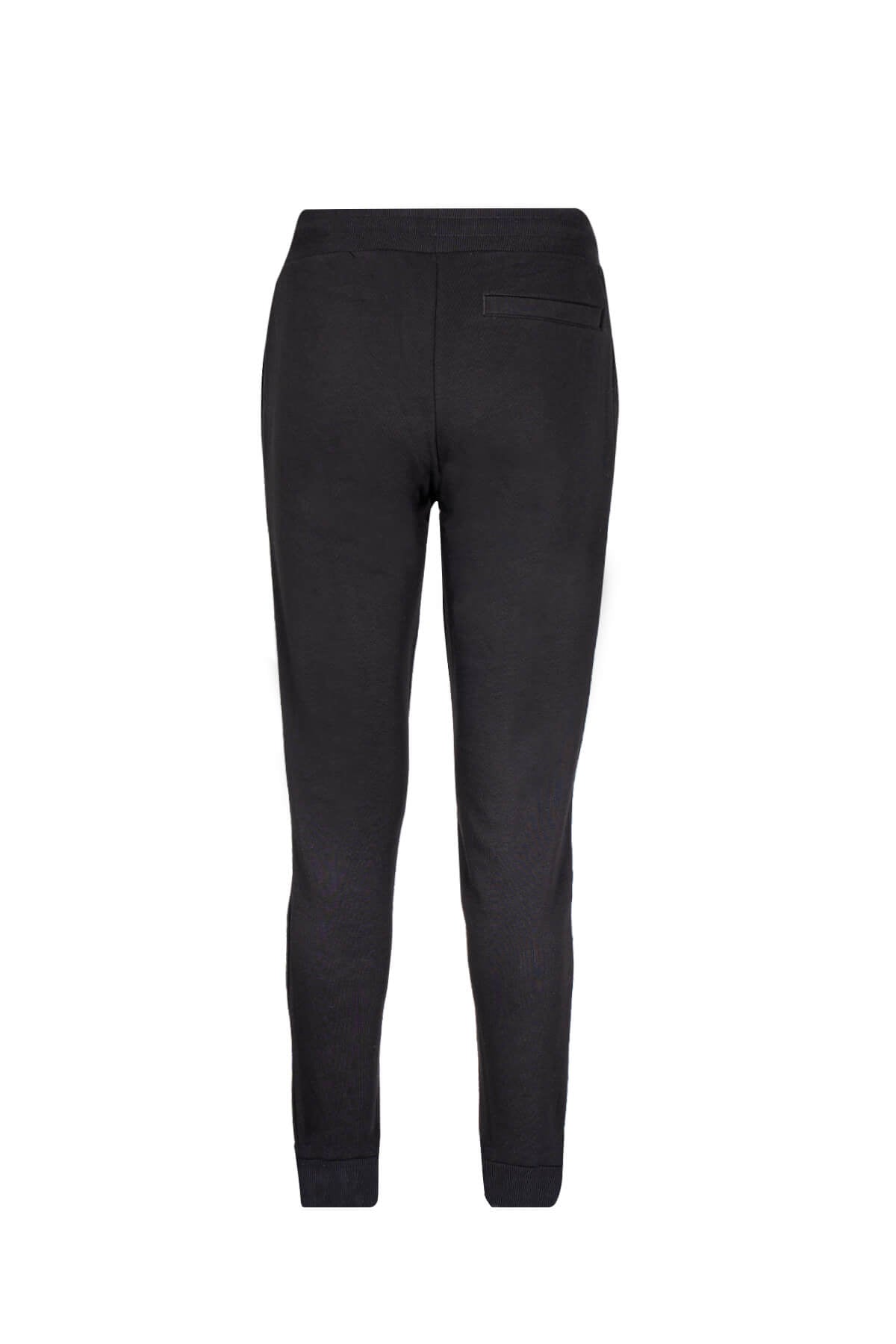 Regular fit black cotton blend jogger sweatpants with slim fit, elastic waistband, and ribbed cuffs
