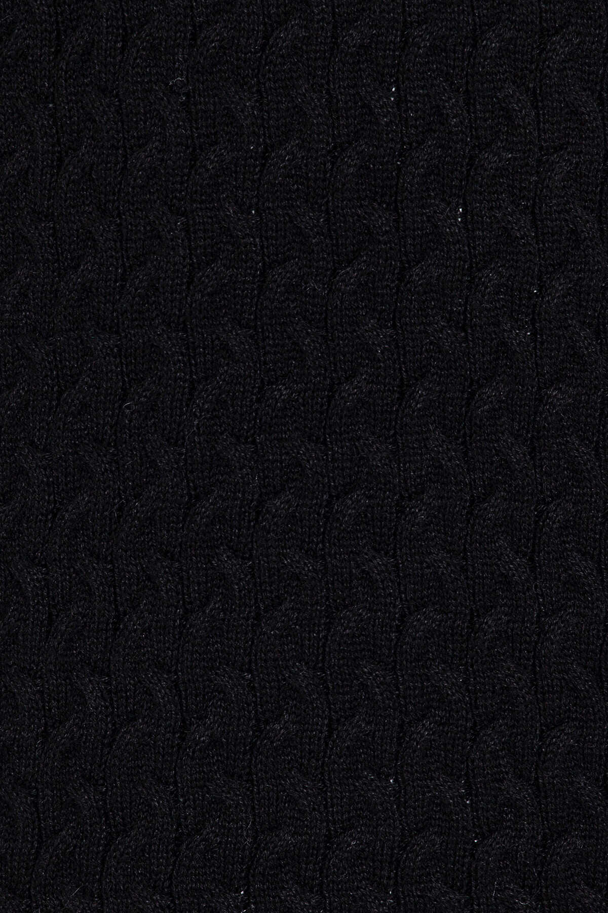 Regular Fit Black Cotton Blend Turtleneck Sweater - SAYKI