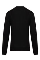Regular Fit Black - Gray Wool Blend Crewneck Sweater - SAYKI