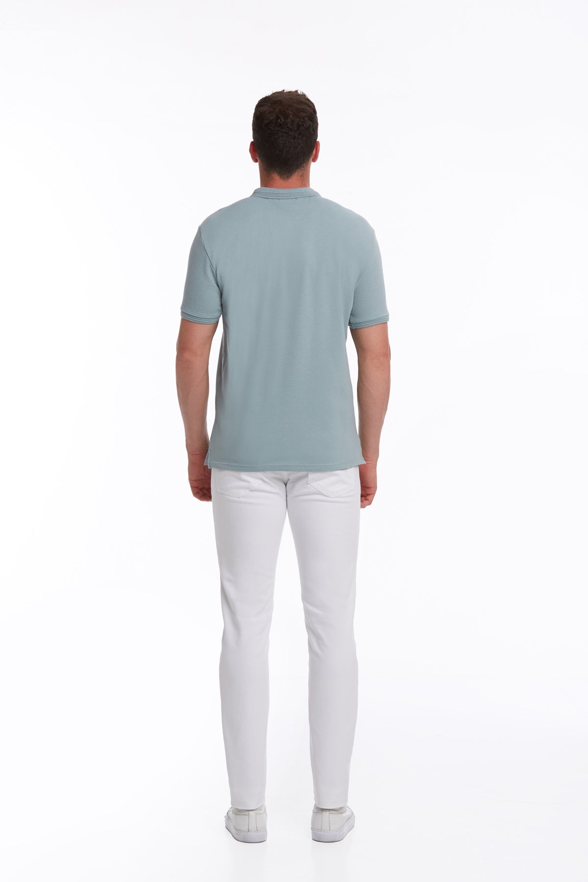 Regular Fit Blue Cotton Blend Polo T-Shirt - MIB