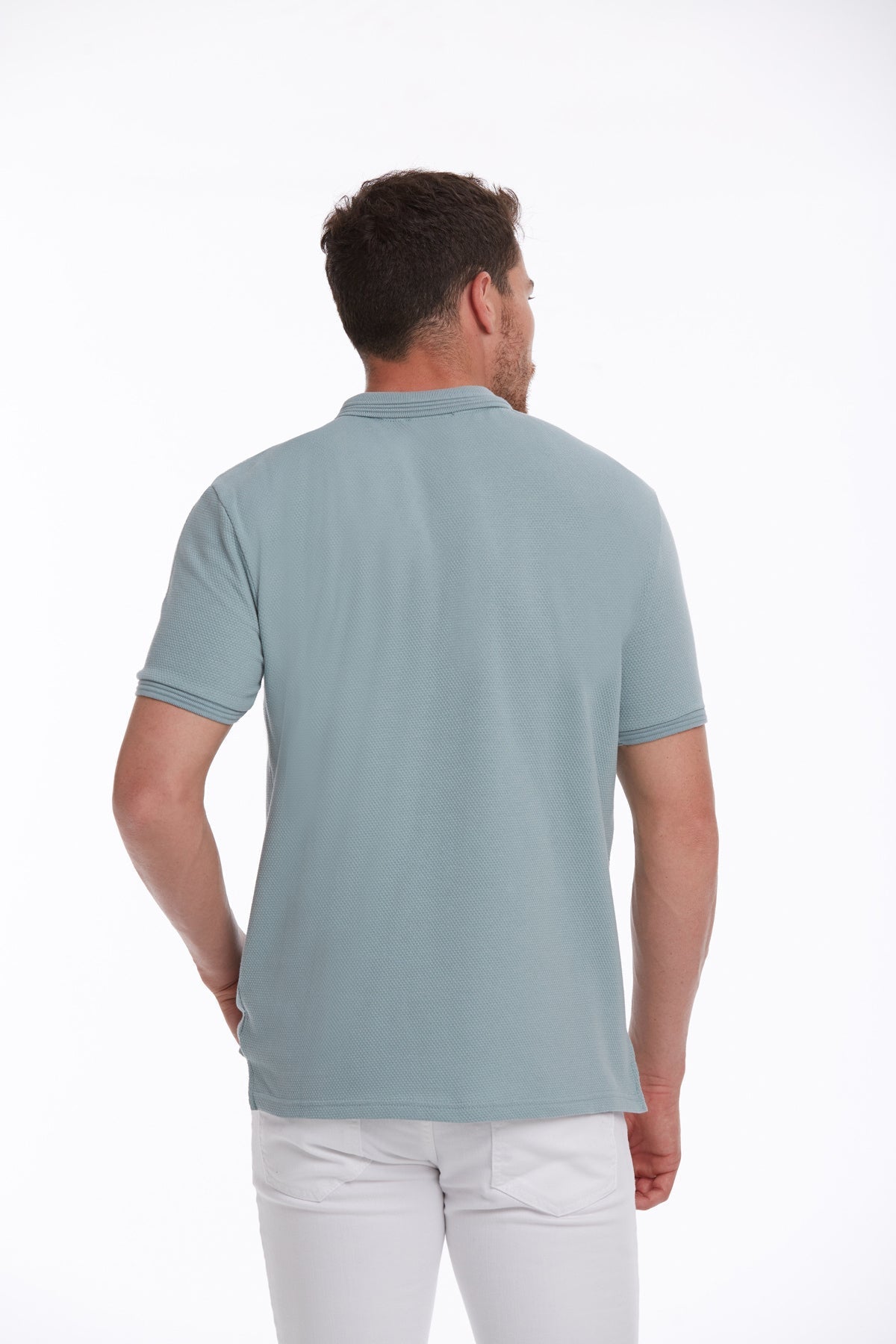 Regular Fit Blue Cotton Blend Polo T-Shirt - MIB
