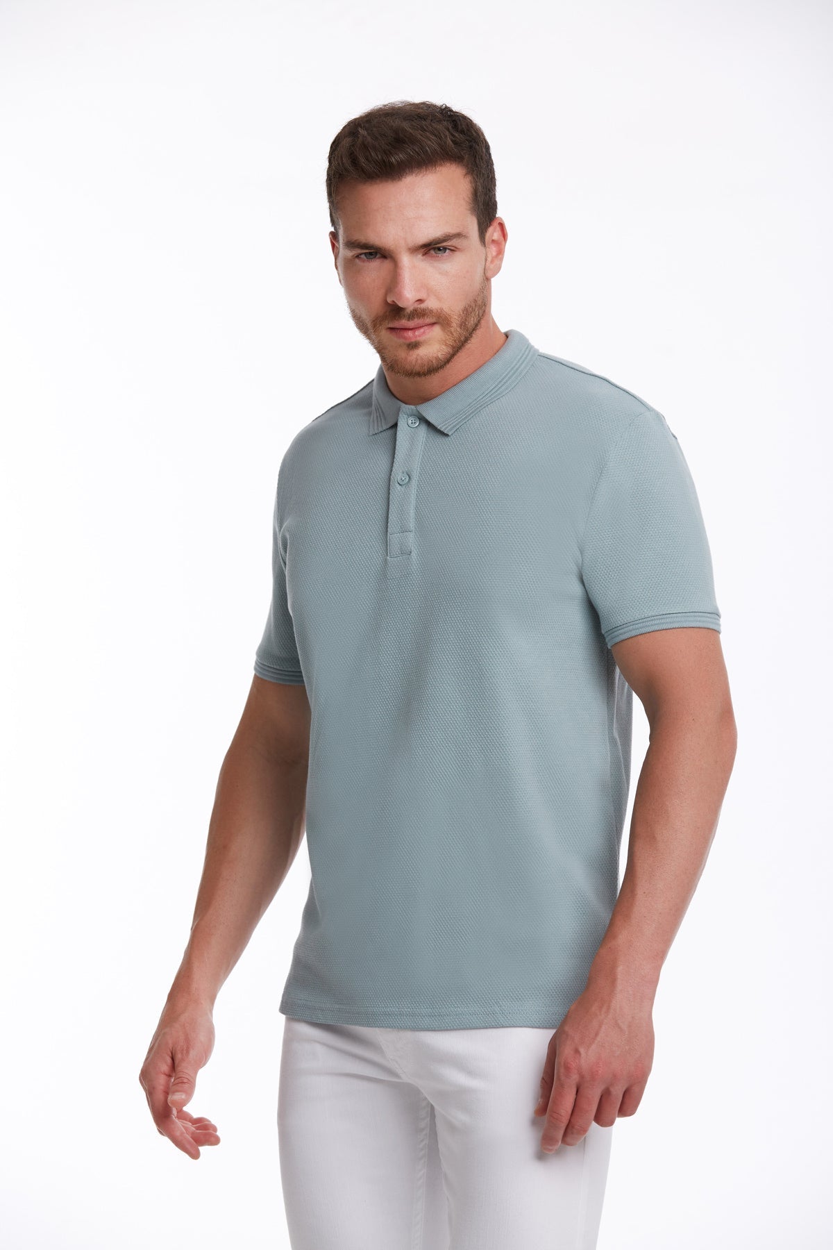 Regular Fit Blue Cotton Blend Polo T-Shirt - MIB
