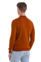 Regular Fit Brick Mock Neck Sweater - SAYKI