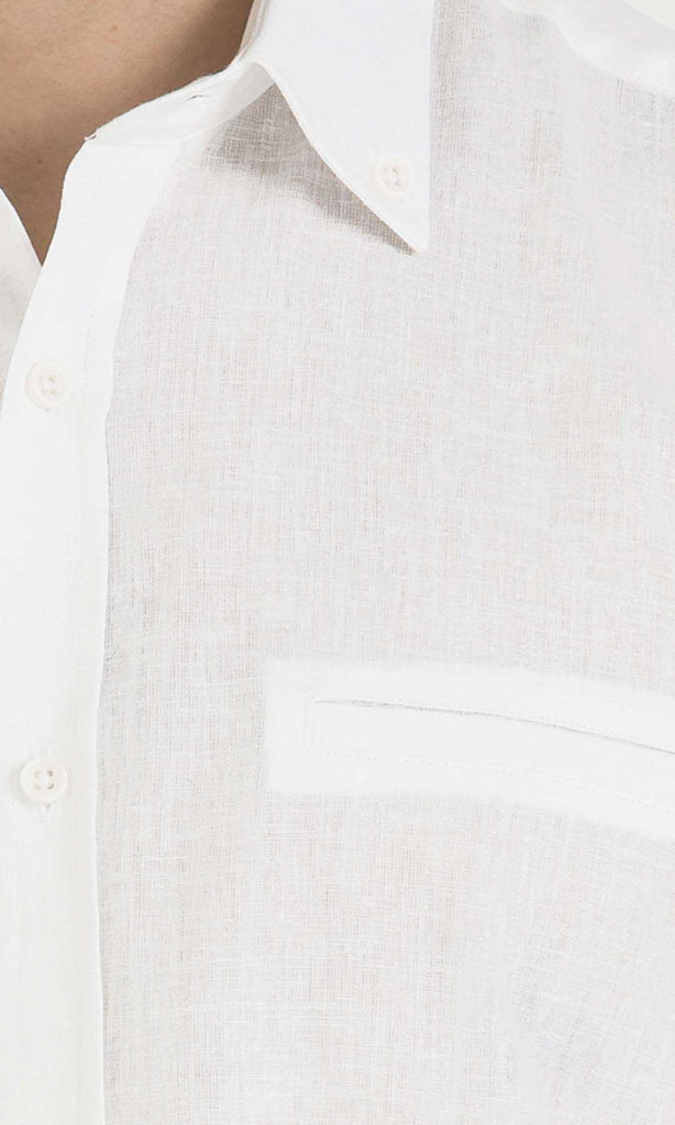 Regular Fit Button Down Long Sleeve Plain Cotton Blend
