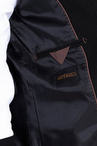 Regular Fit Cachet Stand Collar Black Overcoat - SAYKI
