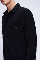 Regular Fit Corduroy Shacket Black Casual Shirt - MIB