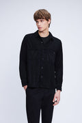 Regular Fit Corduroy Shacket Black Casual Shirt