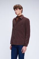 Regular Fit Corduroy Shacket Brown Casual Shirt - SAYKI