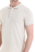 Regular Fit Cotton Beige Polo T-Shirt - SAYKI