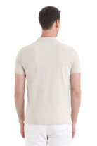 Regular Fit Cotton Beige Polo T-Shirt - SAYKI
