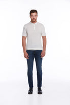 Regular Fit Cotton Blend Ecru Polo T-Shirt - MIB