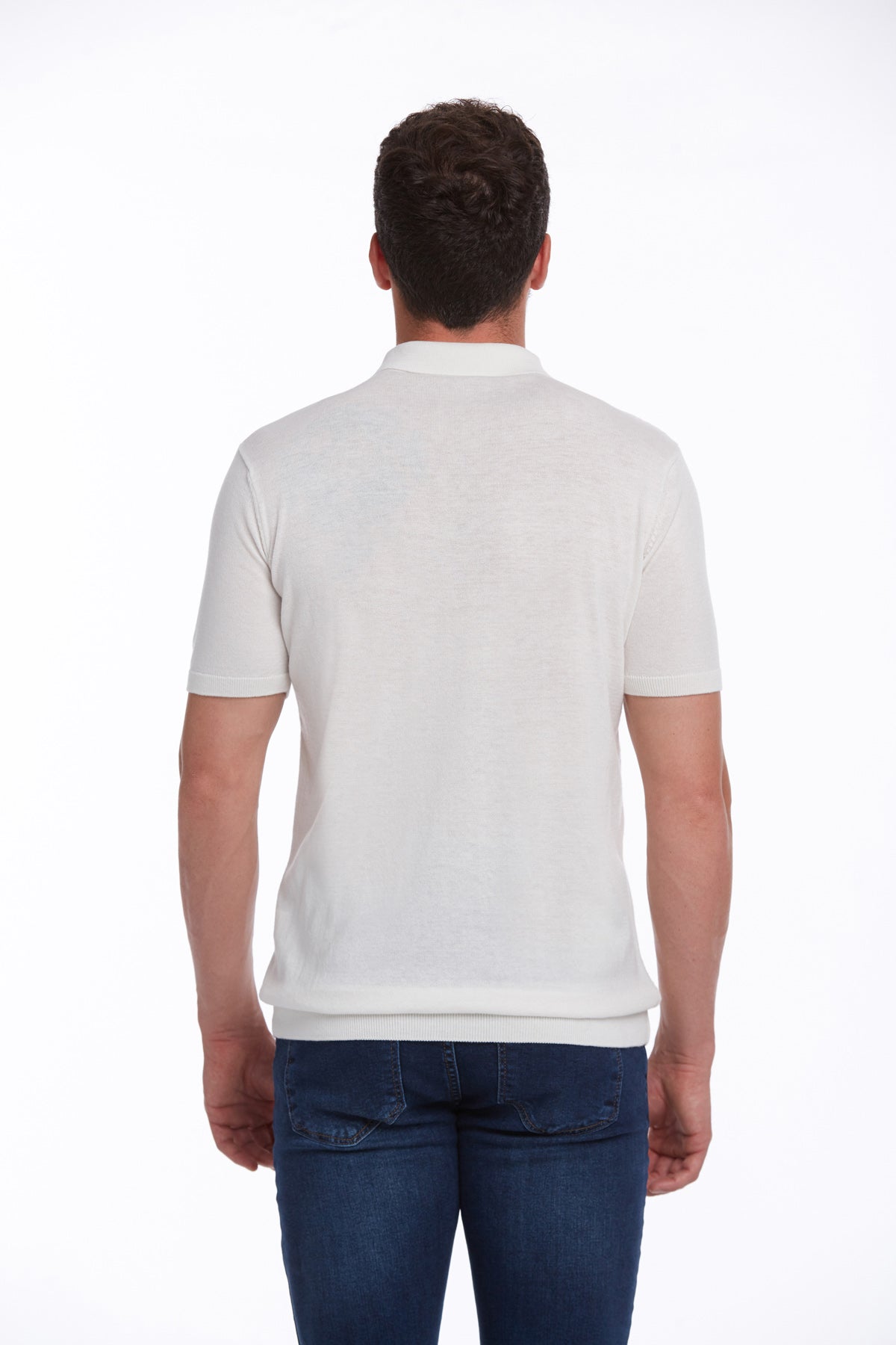 Regular Fit Cotton Blend Ecru Polo T-Shirt - MIB