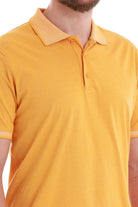Regular Fit Cotton Blend Mustard Polo T-Shirt - SAYKI