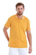 Regular Fit Cotton Blend Mustard Polo T-Shirt