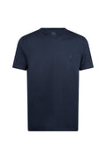 Regular Fit Cotton Blend Navy V-Neck T-Shirt