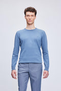 Regular Fit Cotton Blue Crewneck Sweater