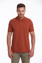 Regular Fit Cotton Cinnamon Polo T-Shirt - SAYKI