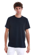 Regular Fit Cotton Navy Crewneck T-Shirt