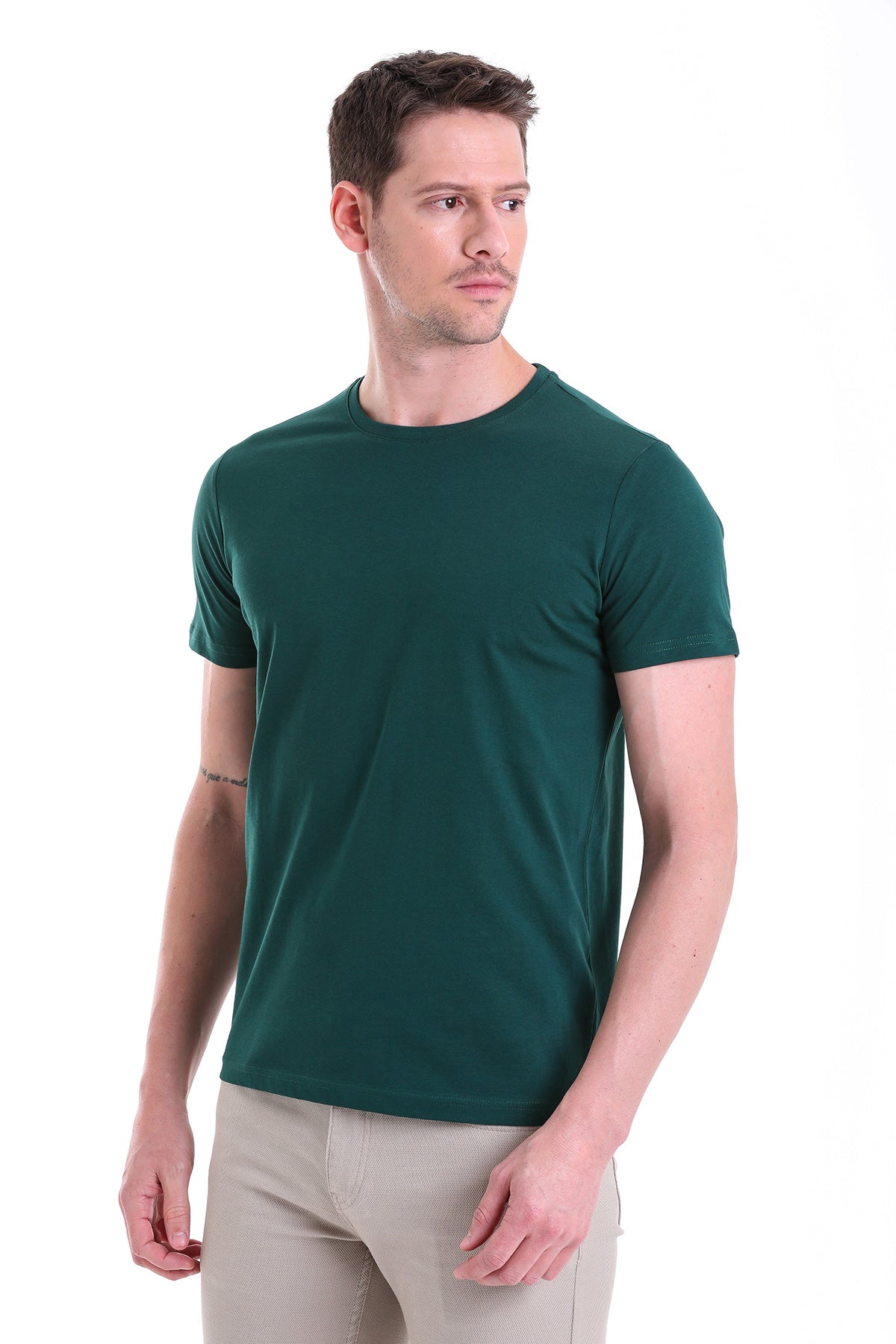 Regular Fit Cotton Nefti Crew Neck T-Shirt - SAYKI