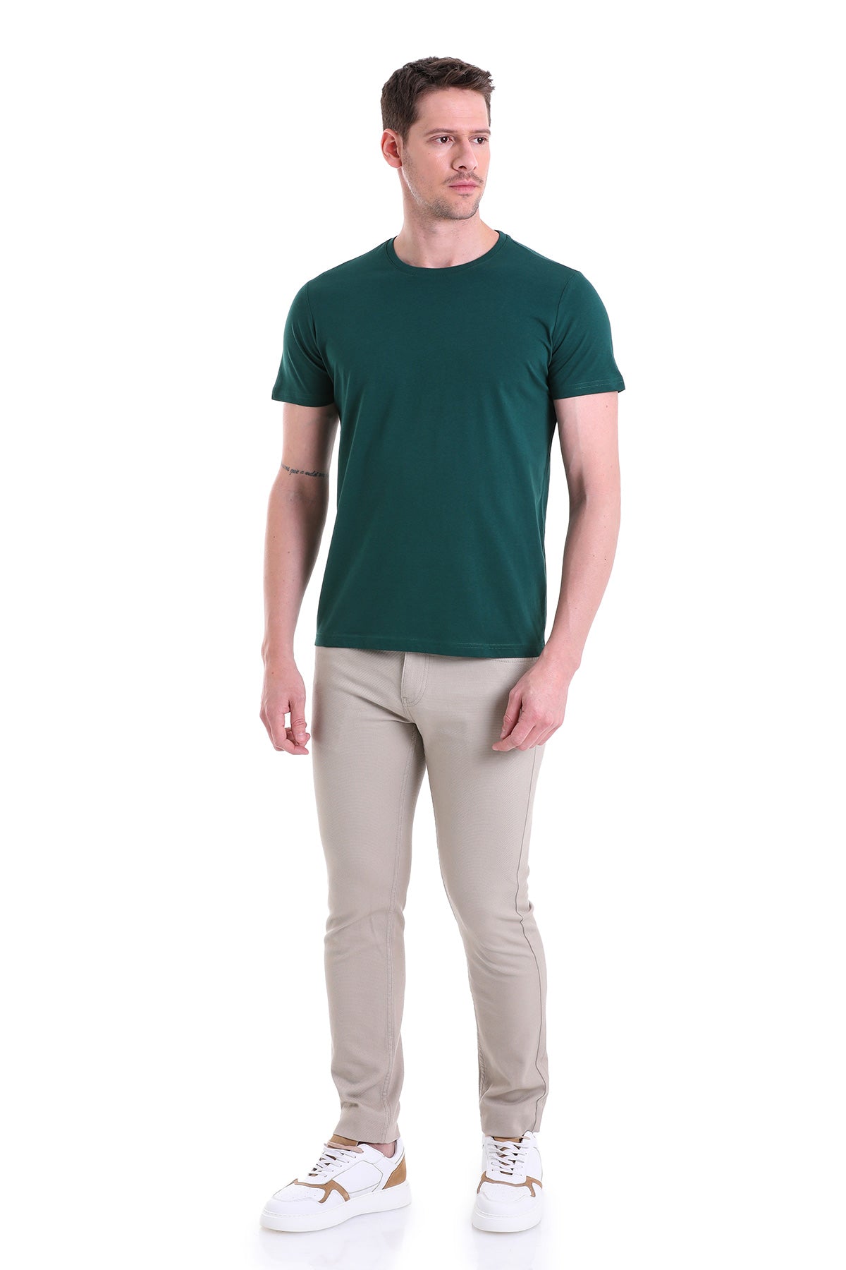 Regular Fit Cotton Nefti Crew Neck T-Shirt - SAYKI