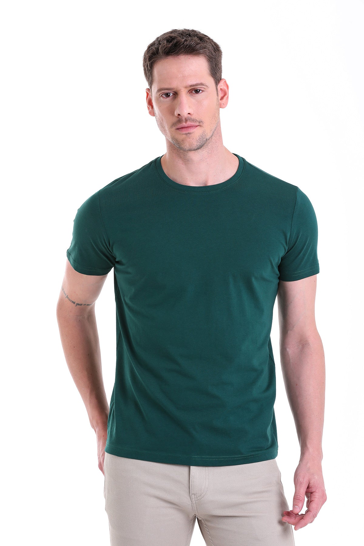 Regular Fit Cotton Nefti Crew Neck T-Shirt - SAYKI