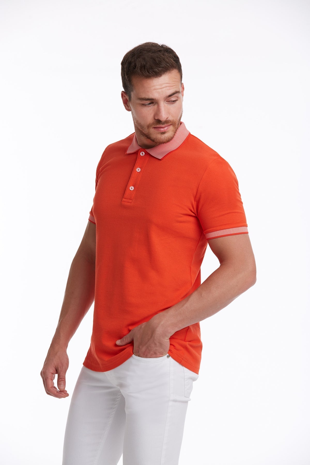Regular Fit Cotton Pomegranate Flower Polo T-Shirt - MIB