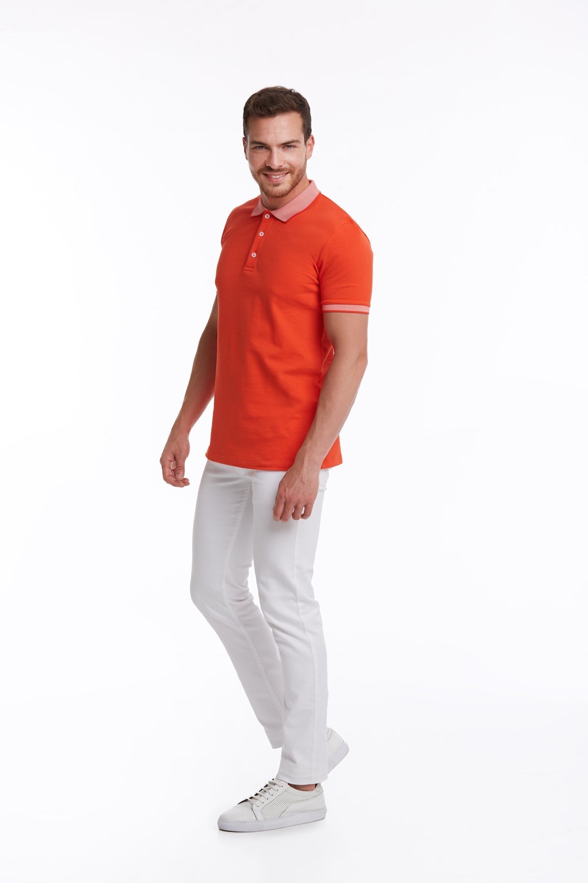 Regular Fit Cotton Pomegranate Flower Polo T-Shirt - MIB