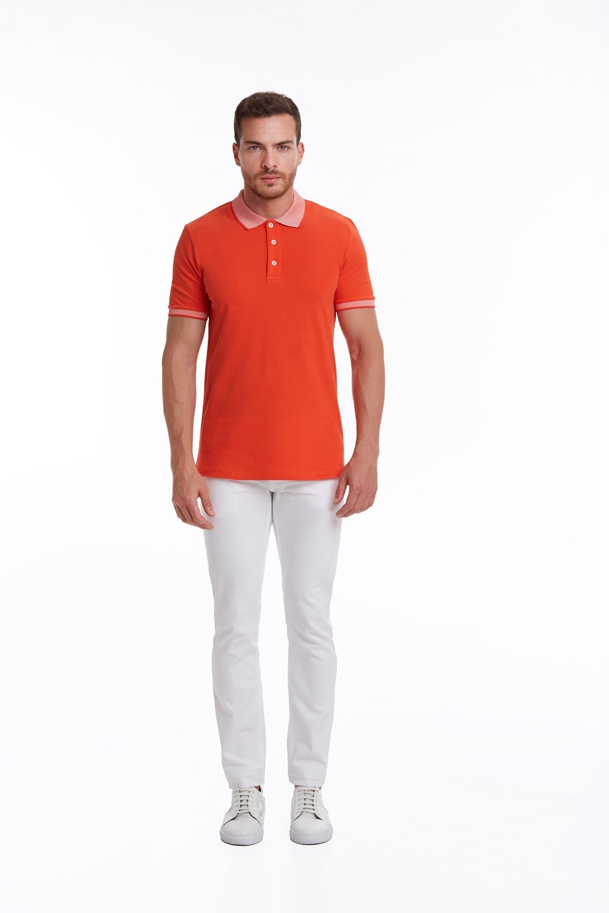 Regular Fit Cotton Pomegranate Flower Polo T-Shirt - MIB