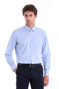 Regular Fit French Cuff Cotton Light Blue Dress Shirt