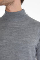 Regular Fit Gray Mock Neck Sweater - SAYKI