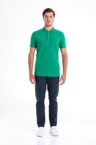 Regular Fit Green Cotton Polo T-Shirt - SAYKI