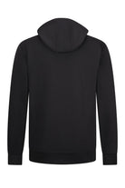 Regular Fit Half Zip Cotton Blend Black Hooded Sweatshirt