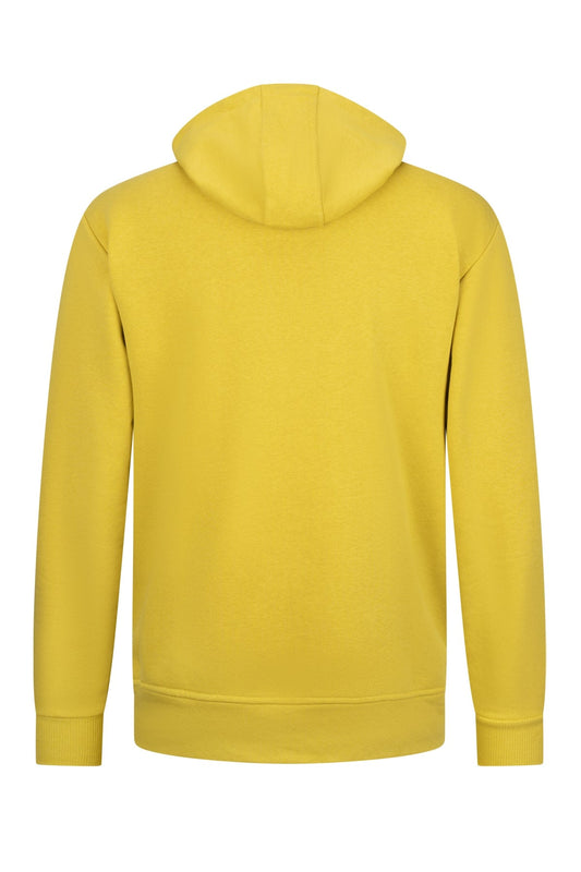 Regular Fit Half-Zip Cotton Blend Saffron Hooded Sweatshirt