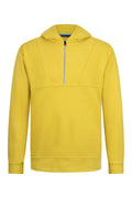 Regular Fit Half-Zip Cotton Blend Saffron Hooded Sweatshirt