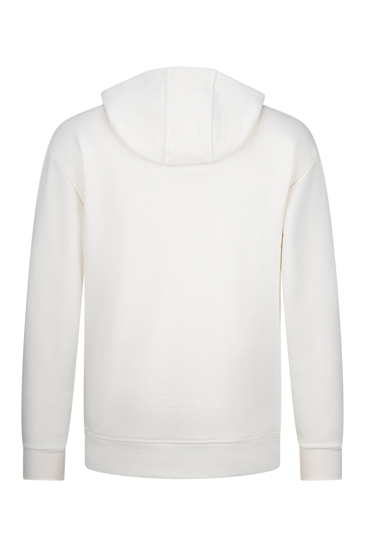 Regular Fit Half Zip Cotton Blend White Hooded Sweatshirt