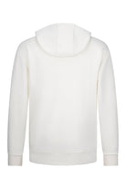 Regular Fit Half Zip Cotton Blend White Hooded Sweatshirt