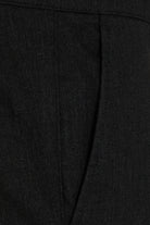 Regular Fit High Waist Black Cotton Casual Pants - MIB