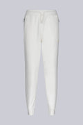 Regular Fit High Waist Cotton Blend White Sweatpants