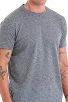 Regular Fit Indigo Jacquard Cotton-Linen Blend Crewneck