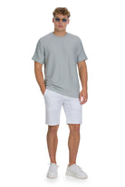 Regular Fit Jacquard Gray Crewneck T-Shirt - SAYKI